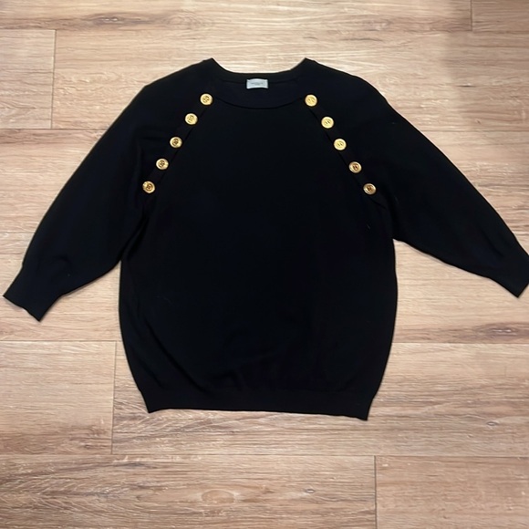 Marella Sport, Black blend, 3/4 sleeve cotton blend sweater Size - Small - Picture 7 of 15